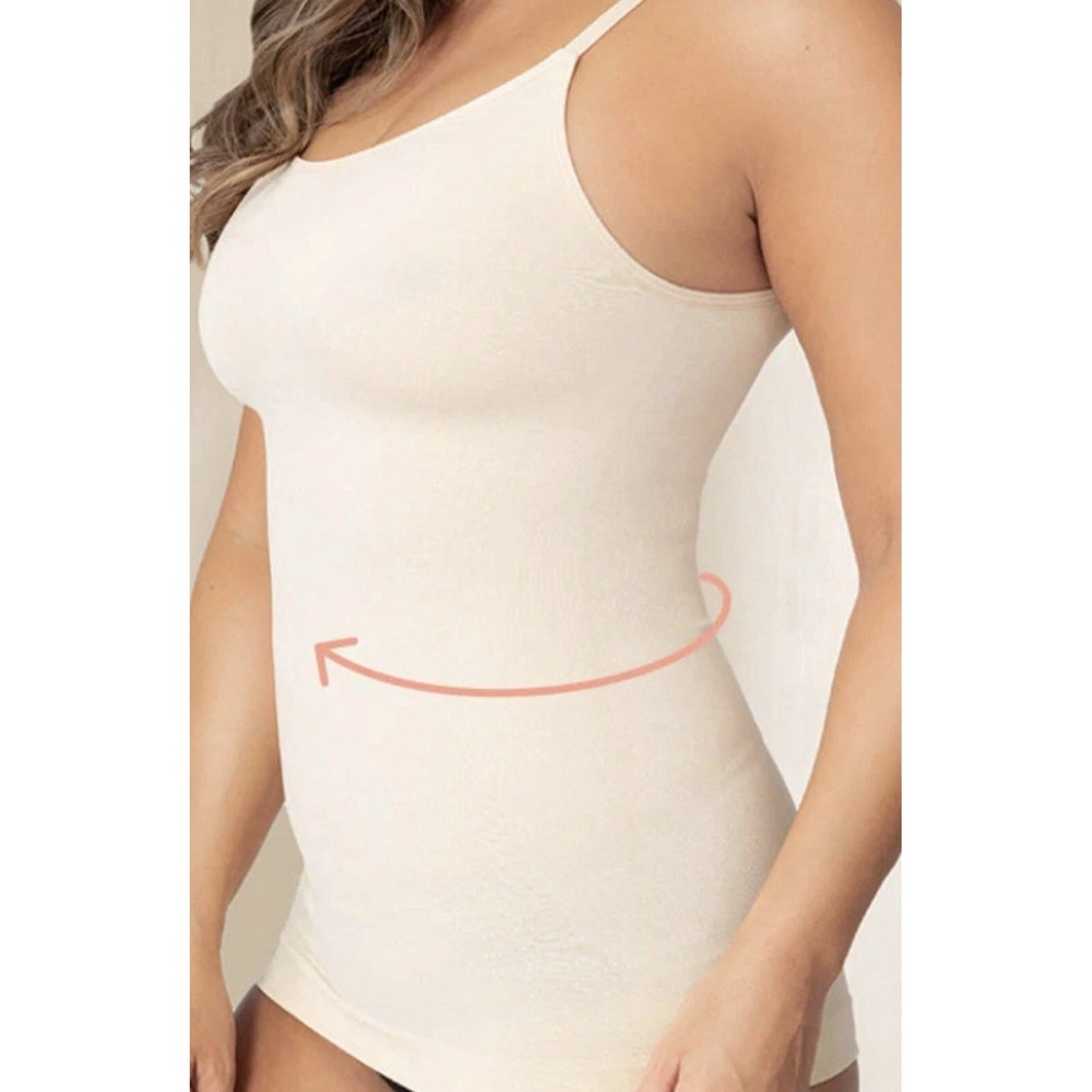 Shapewear Tank Top Camisole 3XL Beige Nylon Spandex Tummy Control Slimming